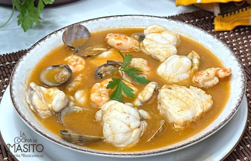 Sopa de marisco y pescado, receta de la abuela