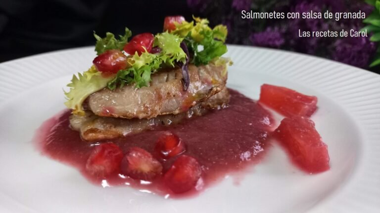 Salmonetes con salsa de granada, receta original, chef, Susi Díaz