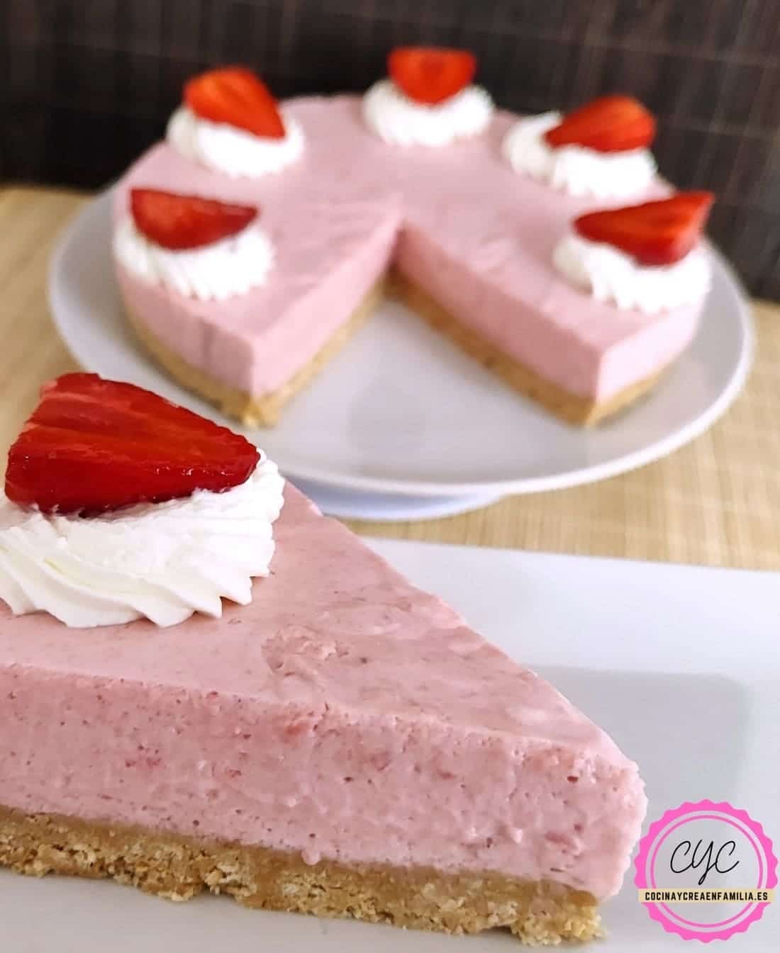 Tarta de fresa sin horno