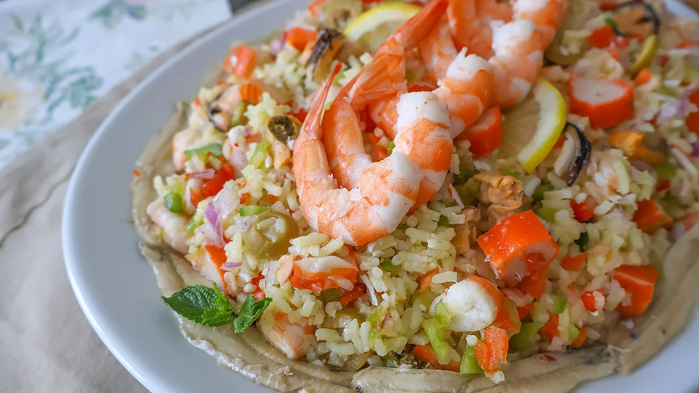 Ensalada de arroz estilo marinero